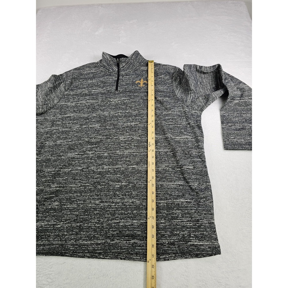 Team Apparel New Orleans Saints Heather Grey 1/4 Zip Pullover Sweatshirt Men 2Xl - Picture 8 of 14
